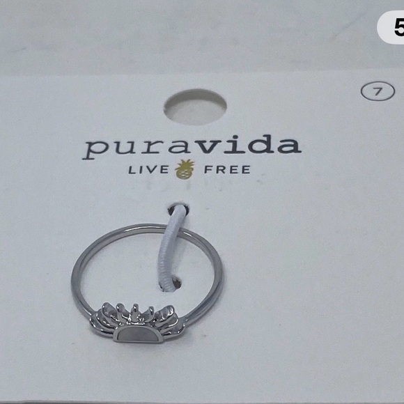 2 Pura Vida Rings Half Sun- Moonstone & Floral Size 7 or Size 8 NEW with Tags - Picture 8 of 8